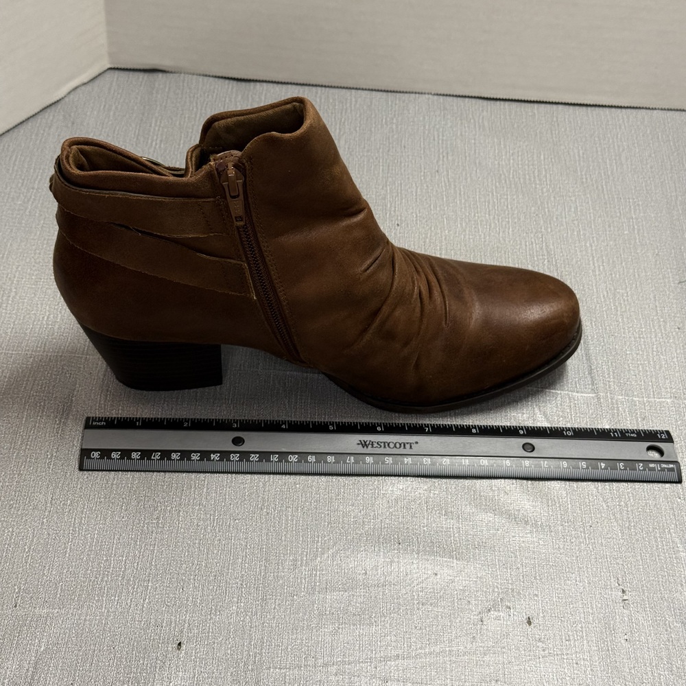 Rydel Brown Slouch Ankle Boots Buckle Booties Size 11 - Picture 8 of 9